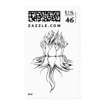 Tribal Lotus Flame postage by ArtofAprilAnna Tribal Lotus Flame postage