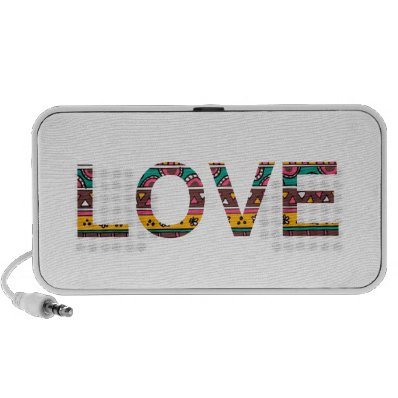 Tribal Love Word Art iPod Speakers
