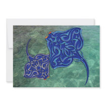 Tribal Manta Rays Custom Invitations