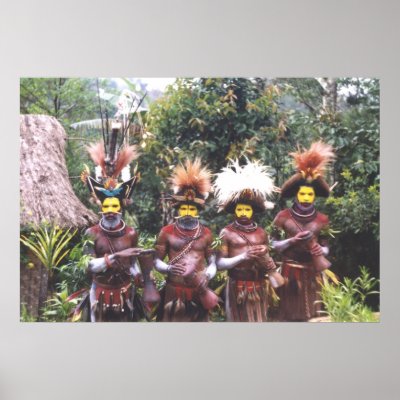 Huli men of Papua New Guinea.