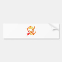 Tribal Phoenix on fire Bumper Sticker