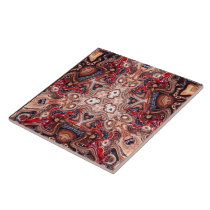 Tribal Psychedelic Earth Ceramic Tile tiles