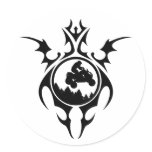 tribal quads round sticker