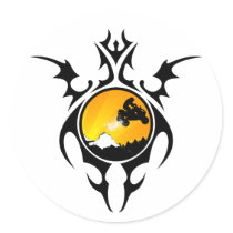 tribal quads round stickers
