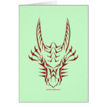 Tribal Red Dragon Head Greeting Card