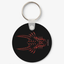 Tribal Red Dragon Head keychains