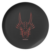 Tribal Red Dragon Head Plate