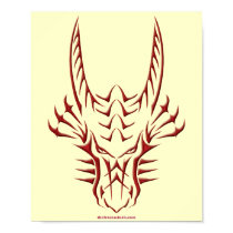 Tribal Red Dragon Head posters