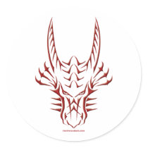 Tribal Red Dragon Head stickers
