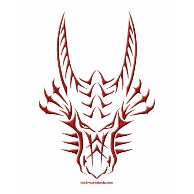 Tribal Red Dragon Head Tee