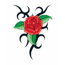 tribal red rose t-shirts