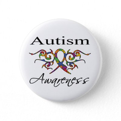 Tribal Ribbon Autism Awareness Buttons by cancerapparel