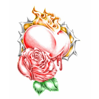 tribal rose heart tee shirt by Lady_Myst