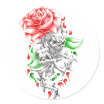 tribal roses skulls stickers