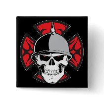 Tribal Round Cross Skull Pinback Buttons