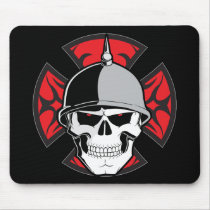 Tribal Round Cross Skull Mouse Mat