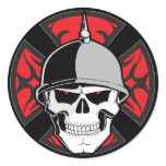 Tribal Round Cross Skull Round Stickers