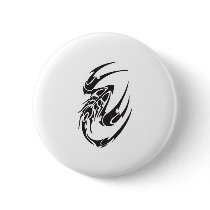 Tribal Scorpion Tattoo Design Pinback Button