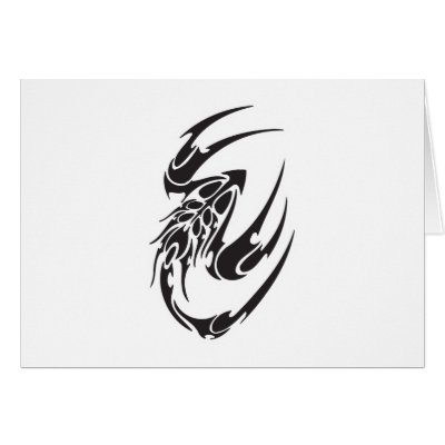Tribal Scorpion Tattoo Design Greeting Card by doonidesigns