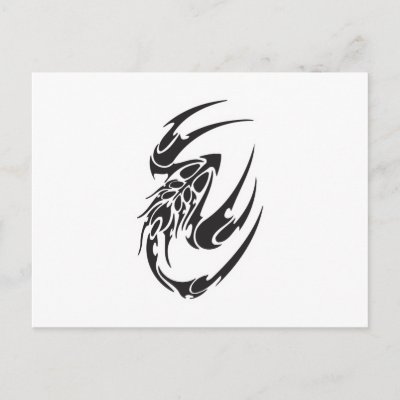 Tribal Scorpion Tattoo Design Post Cards by doonidesigns