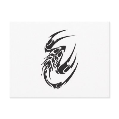 Tribal Scorpion Tattoo Design Post Cards by doonidesigns