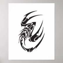 Tribal Scorpion Tattoo Design Posters
