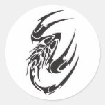 Tribal Scorpion Tattoo Design Round Stickers