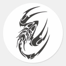 Tribal Scorpion Tattoo Design Round Stickers