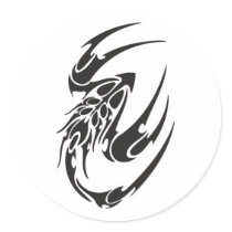 Tribal Scorpion Tattoo Design Round Stickers