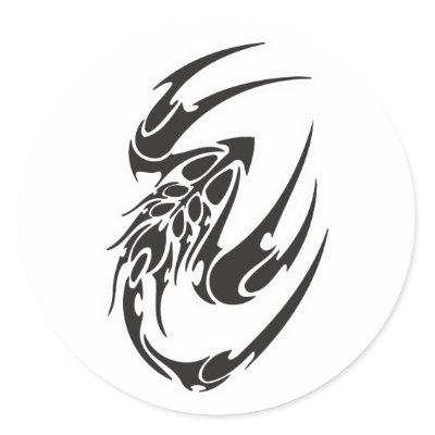 Tribal Scorpion Tattoo Design Round Stickers Zazzle_sticker Tribal Scorpion Tattoo Design Round Stickers Zazzle_sticker