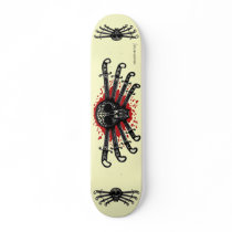 Tribal skull and swords graphic art skateboard