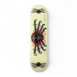 Tribal skull and swords graphic art skateboard