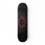Tribal skull and swords graphic art skateboard