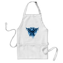 tribal skull-blue apron