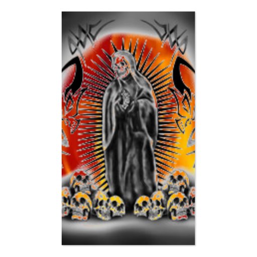 Tribal Skull Grim Reaper Scary Business Card