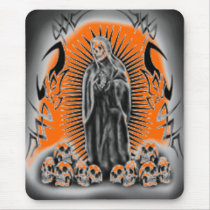 Tribal Skull Reaper with Skull Pile Mousepad