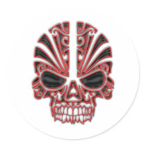 Tribal Skull Sticker