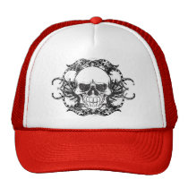zombie, cool, tattoo, tribal, skull, vintage, urban, vector, cap, funny, bones, retro, skulls, hat, Trucker Hat with custom graphic design