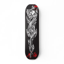 Tribal Skull with Blood Splatter skateboards