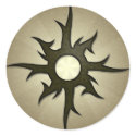 Tribal Solar Thorns Round Sticker