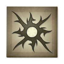 Tribal Solar Thorns Square Magnet by jamieco Tribal Solar Thorns Square Magnet