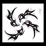 Tribal Spiral Tattoo Art Poster