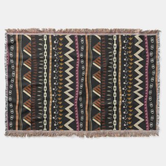 Tribal Stripes Design Throw Blanket