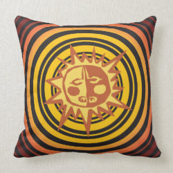 Tribal Sun Primitive Caveman Drawing Pattern Throw Pillows