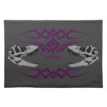Tribal T-Rex Skulls purple Place Mats
