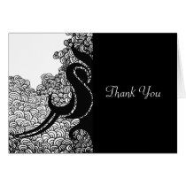 Tribal Tattoo and Swirls Thank You Card