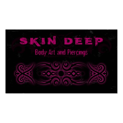 Tribal Tattoo Black and Pink Business Cards (front side)
