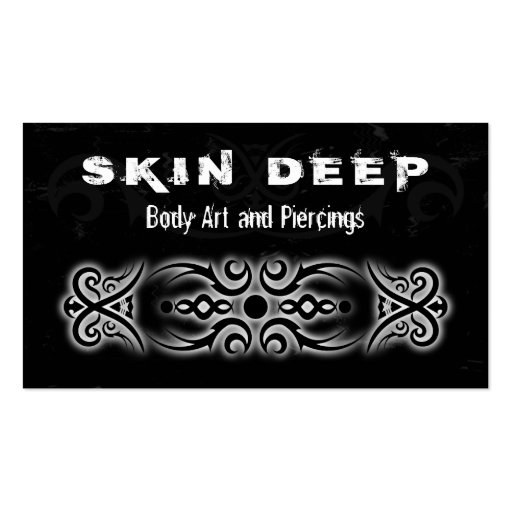 Tribal Tattoo Black and White Business Cards (front side)