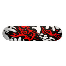 Tribal Tattoo Blades (red and black) Skateboard Deck