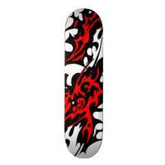 Tribal Tattoo Blades (red and black) Skateboard Deck